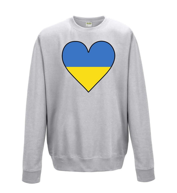 Ukraine Flag Heart Printed Sweatshirt - Mr Wings Emporium 