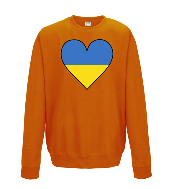 Ukraine Flag Heart Printed Sweatshirt - Mr Wings Emporium 