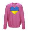 Ukraine Flag Heart Printed Sweatshirt - Mr Wings Emporium 