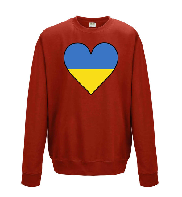 Ukraine Flag Heart Printed Sweatshirt - Mr Wings Emporium 