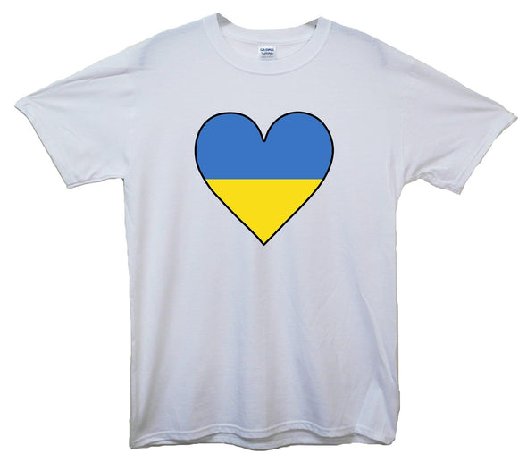 Ukraine Flag Heart Printed T-Shirt - Mr Wings Emporium 