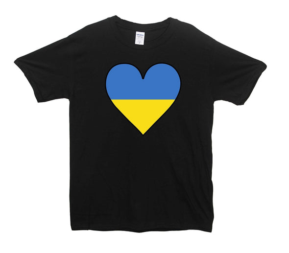 Ukraine Flag Heart Printed T-Shirt - Mr Wings Emporium 