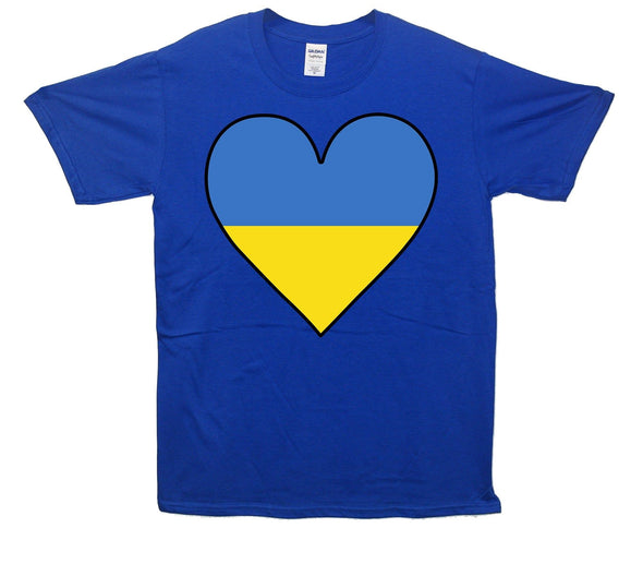 Ukraine Flag Heart Printed T-Shirt - Mr Wings Emporium 