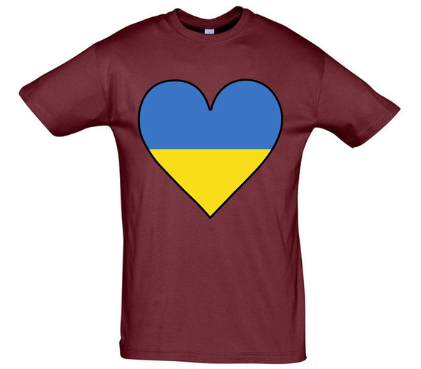 Ukraine Flag Heart Printed T-Shirt - Mr Wings Emporium 