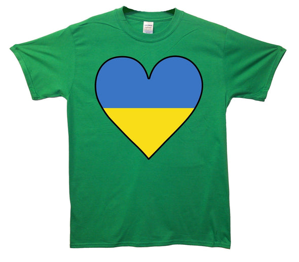 Ukraine Flag Heart Printed T-Shirt - Mr Wings Emporium 