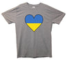 Ukraine Flag Heart Printed T-Shirt - Mr Wings Emporium 
