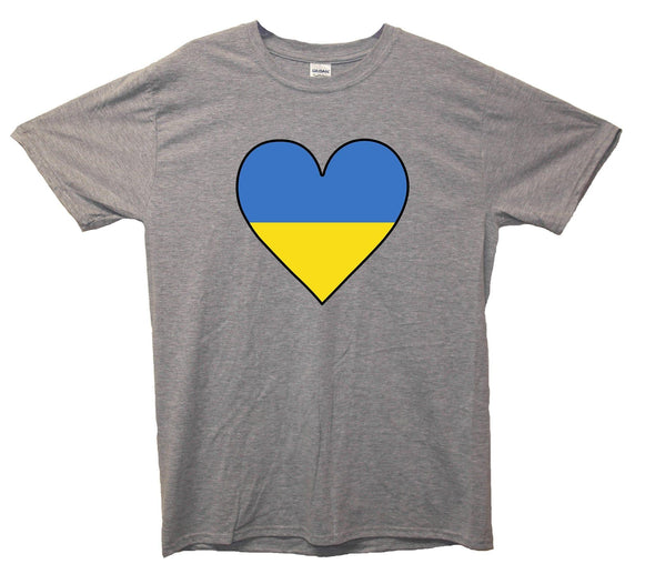 Ukraine Flag Heart Printed T-Shirt - Mr Wings Emporium 