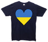 Ukraine Flag Heart Printed T-Shirt - Mr Wings Emporium 