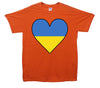 Ukraine Flag Heart Printed T-Shirt - Mr Wings Emporium 
