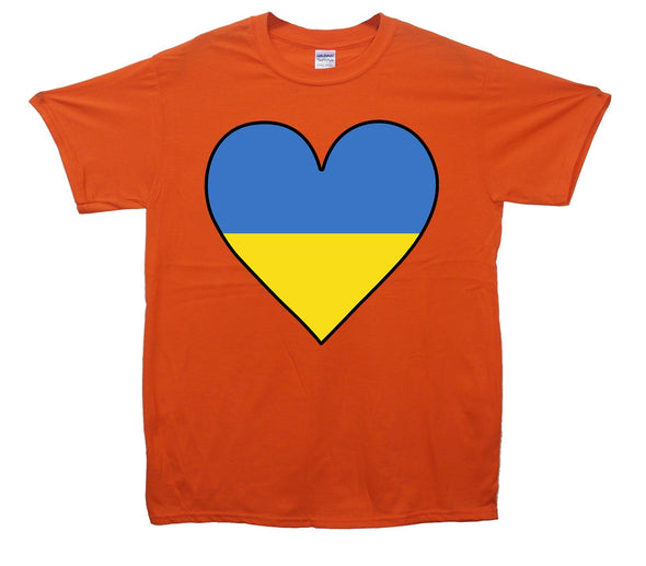 Ukraine Flag Heart Printed T-Shirt - Mr Wings Emporium 