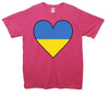 Ukraine Flag Heart Printed T-Shirt - Mr Wings Emporium 