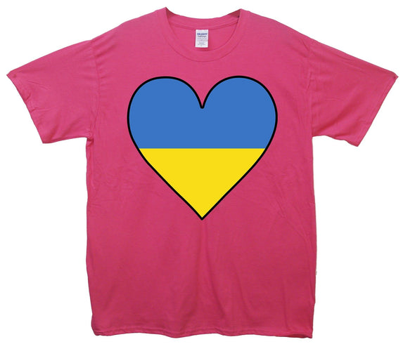 Ukraine Flag Heart Printed T-Shirt - Mr Wings Emporium 