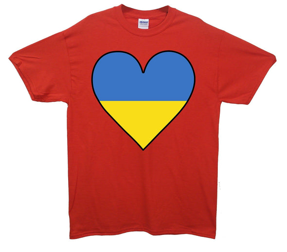 Ukraine Flag Heart Printed T-Shirt - Mr Wings Emporium 