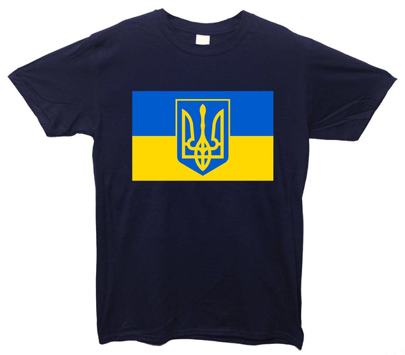 Ukraine Flag Tryzub Printed T-Shirt - Mr Wings Emporium 