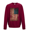 USA Distressed Flag Printed Sweatshirt - Mr Wings Emporium 