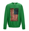 USA Distressed Flag Printed Sweatshirt - Mr Wings Emporium 