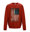 USA Distressed Flag Printed Sweatshirt - Mr Wings Emporium 