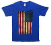 USA Distressed Flag Printed T-Shirt - Mr Wings Emporium 