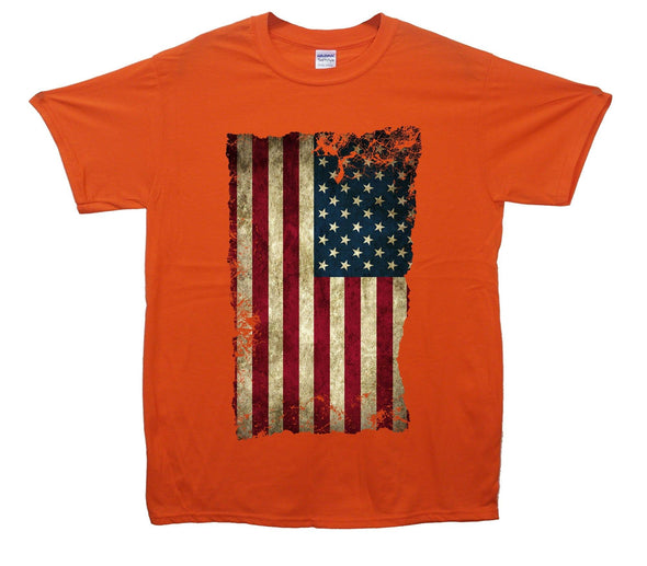 USA Distressed Flag Printed T-Shirt - Mr Wings Emporium 