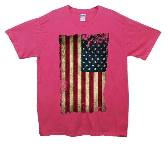 USA Distressed Flag Printed T-Shirt - Mr Wings Emporium 