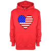 USA Flag Heart Printed Hoodie - Mr Wings Emporium 