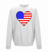 USA Flag Heart Printed Sweatshirt - Mr Wings Emporium 