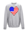 USA Flag Heart Printed Sweatshirt - Mr Wings Emporium 