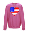 USA Flag Heart Printed Sweatshirt - Mr Wings Emporium 