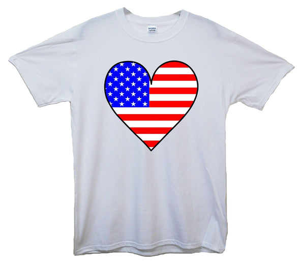 USA Love Heart Flag T-Shirt - Mr Wings Emporium 