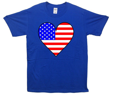 USA Love Heart Flag T-Shirt - Mr Wings Emporium 