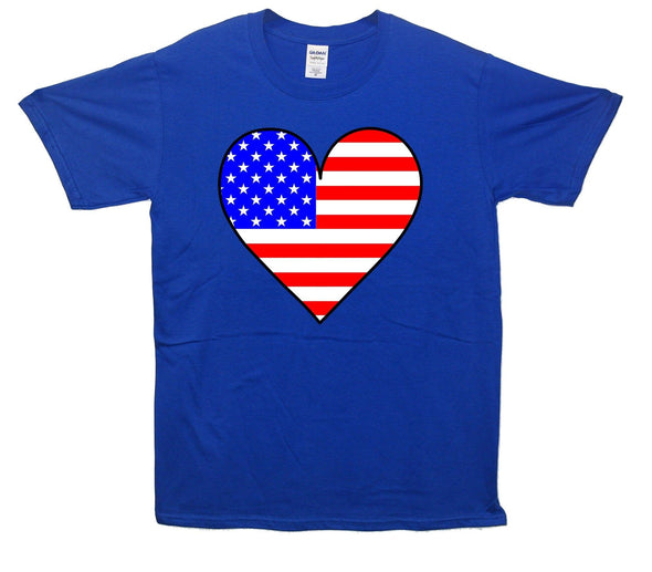 USA Love Heart Flag T-Shirt - Mr Wings Emporium 