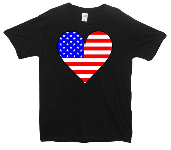 USA Love Heart Flag T-Shirt - Mr Wings Emporium 