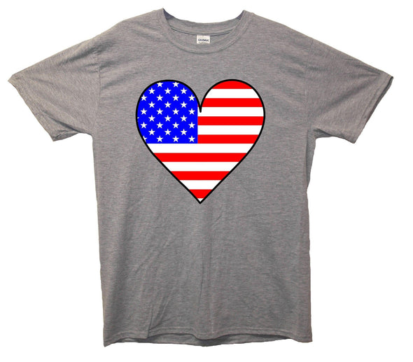 USA Love Heart Flag T-Shirt - Mr Wings Emporium 