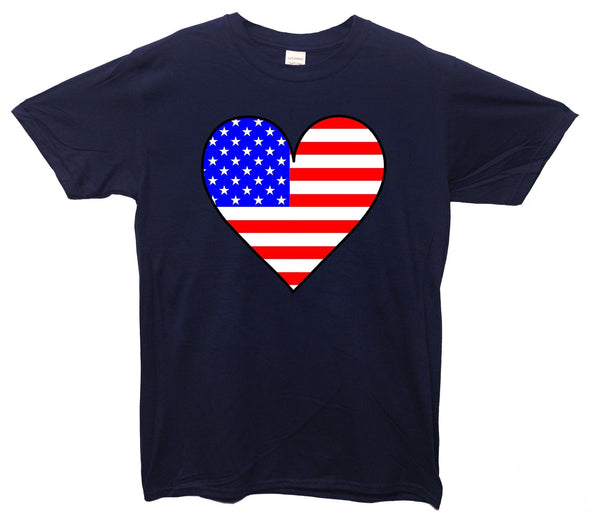 USA Love Heart Flag T-Shirt - Mr Wings Emporium 