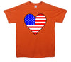 USA Love Heart Flag T-Shirt - Mr Wings Emporium 