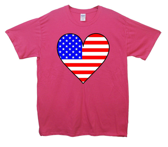 USA Love Heart Flag T-Shirt - Mr Wings Emporium 