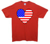 USA Love Heart Flag T-Shirt - Mr Wings Emporium 