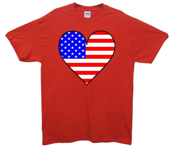 USA Love Heart Flag T-Shirt - Mr Wings Emporium 