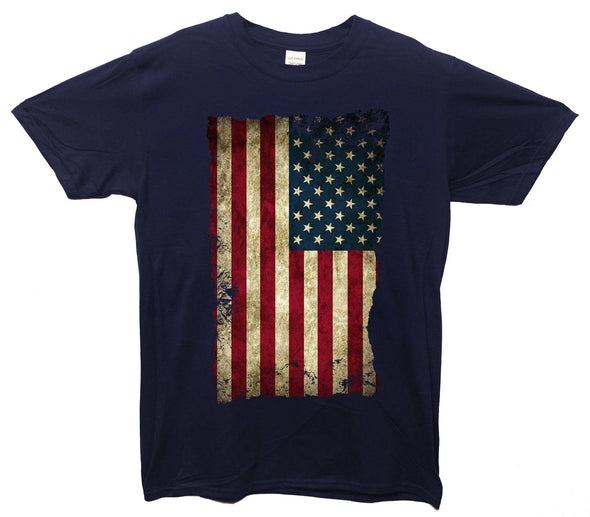 USA Stars And Stripes Distressed Flag Printed T-Shirt - Mr Wings Emporium 