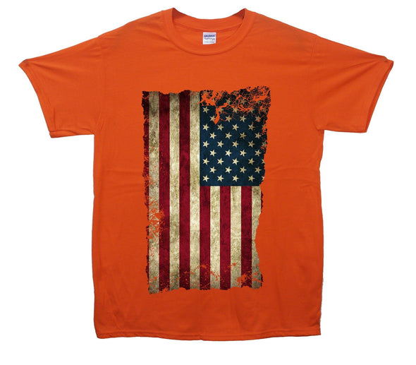 USA Stars And Stripes Distressed Flag Printed T-Shirt - Mr Wings Emporium 
