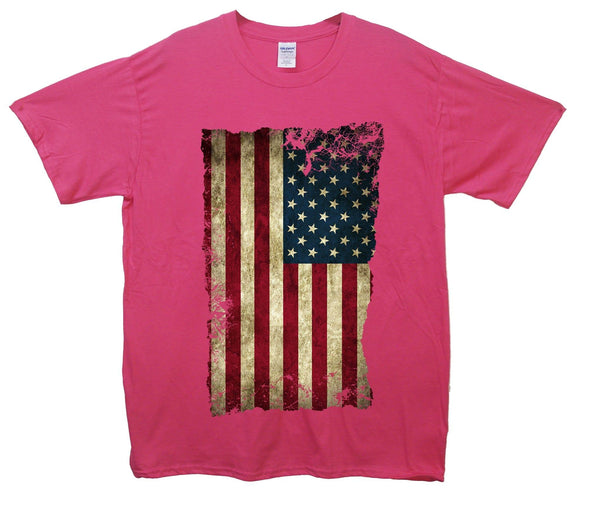 USA Stars And Stripes Distressed Flag Printed T-Shirt - Mr Wings Emporium 