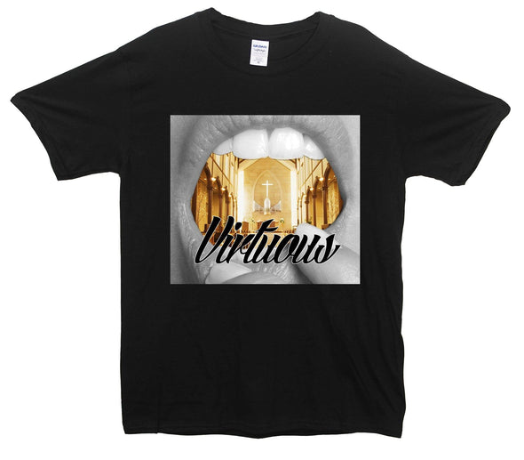 Virtuous Church Mouth Printed T-Shirt - Mr Wings Emporium 