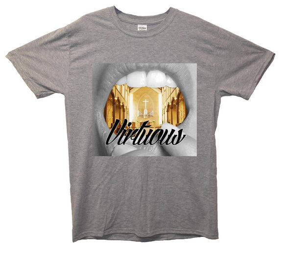 Virtuous Church Mouth Printed T-Shirt - Mr Wings Emporium 