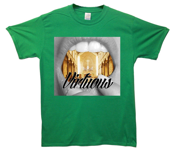 Virtuous Church Mouth Printed T-Shirt - Mr Wings Emporium 