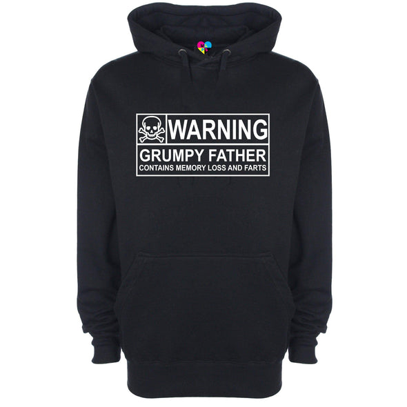 Warning Grumpy Father Printed Hoodie - Mr Wings Emporium 