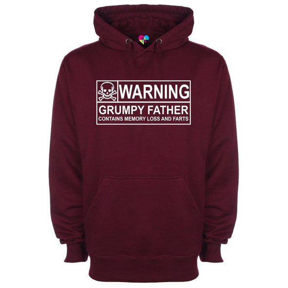 Warning Grumpy Father Printed Hoodie - Mr Wings Emporium 