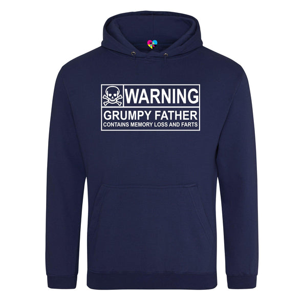 Warning Grumpy Father Printed Hoodie - Mr Wings Emporium 