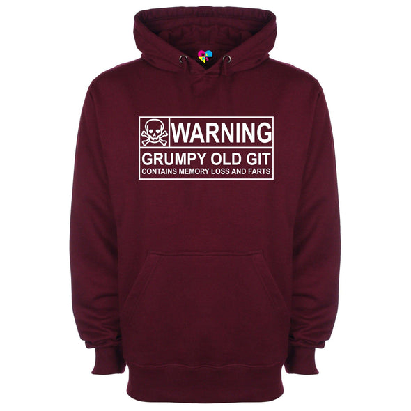 Warning Grumpy Old Git Printed Hoodie - Mr Wings Emporium 