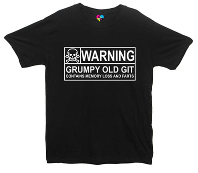 Warning Grumpy Old Git Printed T-Shirt - Mr Wings Emporium 