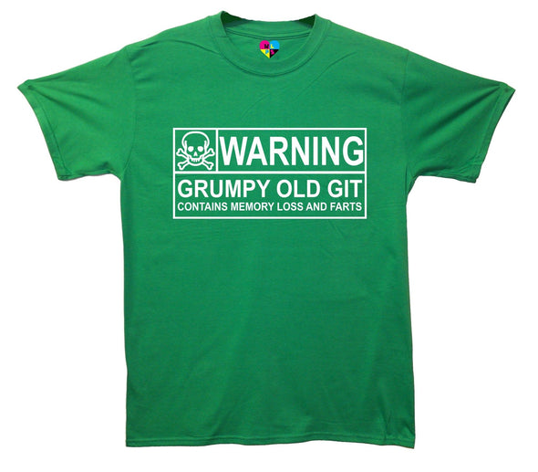Warning Grumpy Old Git Printed T-Shirt - Mr Wings Emporium 